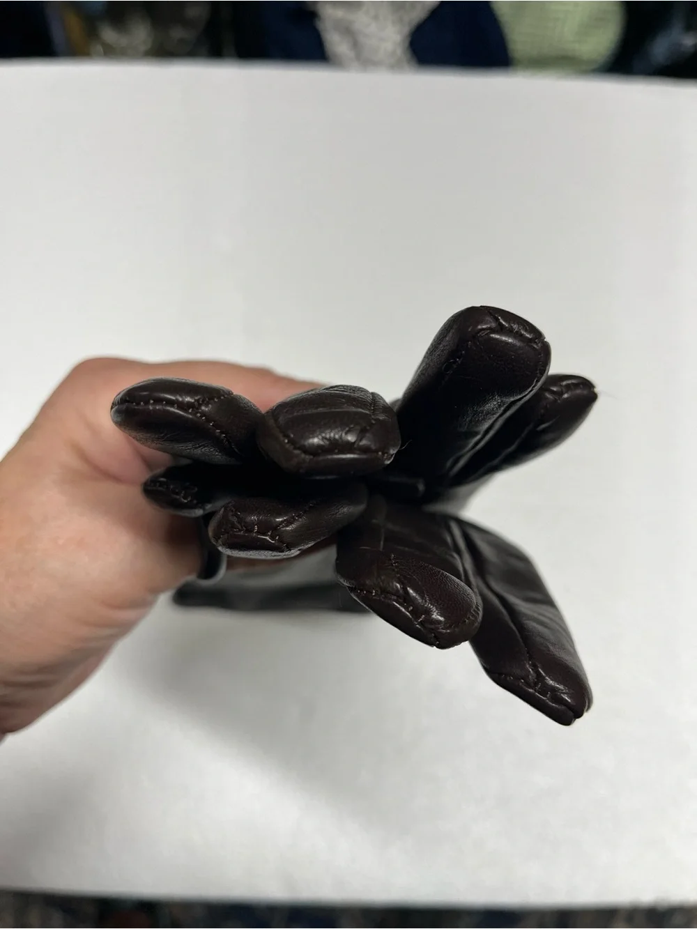Brown leather/ Cashmere lined gloves by  Nordstrom size 7.5